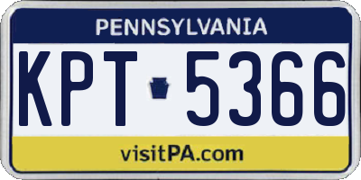 PA license plate KPT5366