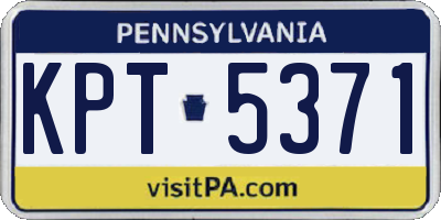 PA license plate KPT5371