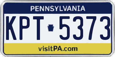 PA license plate KPT5373