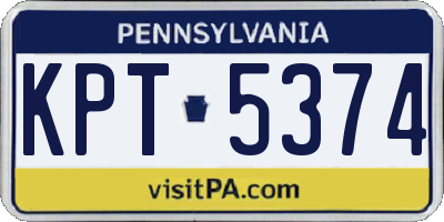 PA license plate KPT5374