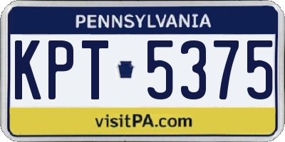 PA license plate KPT5375
