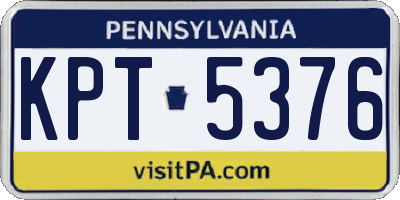 PA license plate KPT5376