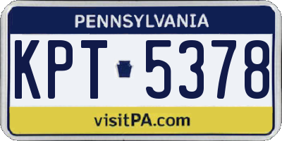 PA license plate KPT5378