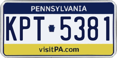 PA license plate KPT5381