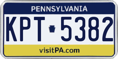 PA license plate KPT5382