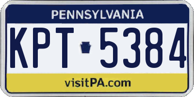 PA license plate KPT5384