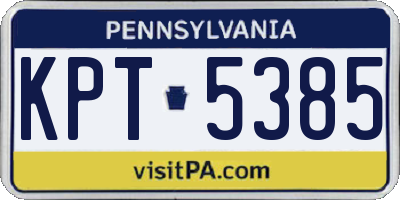 PA license plate KPT5385