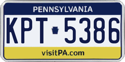 PA license plate KPT5386