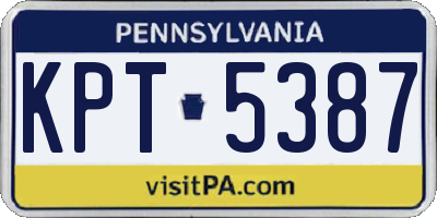 PA license plate KPT5387