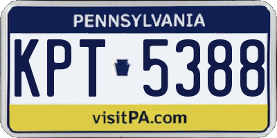 PA license plate KPT5388