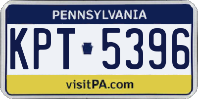 PA license plate KPT5396