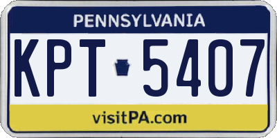 PA license plate KPT5407