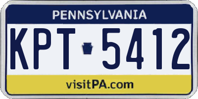 PA license plate KPT5412