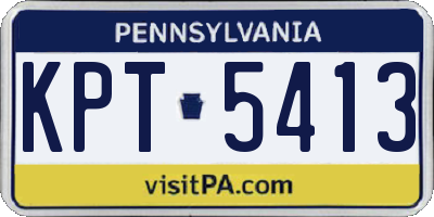 PA license plate KPT5413