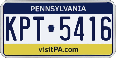 PA license plate KPT5416