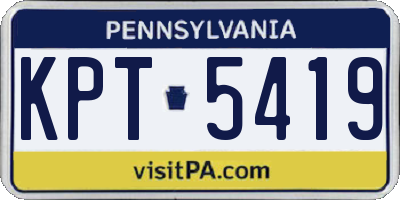 PA license plate KPT5419