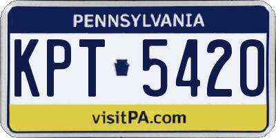 PA license plate KPT5420