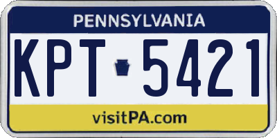 PA license plate KPT5421