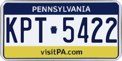 PA license plate KPT5422