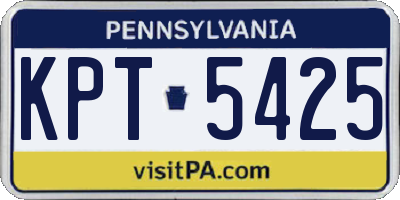 PA license plate KPT5425