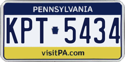 PA license plate KPT5434