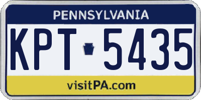 PA license plate KPT5435