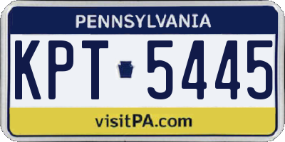 PA license plate KPT5445