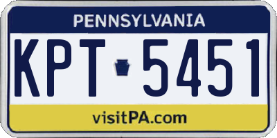 PA license plate KPT5451