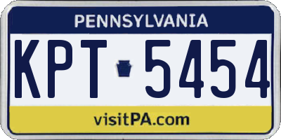 PA license plate KPT5454
