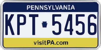 PA license plate KPT5456