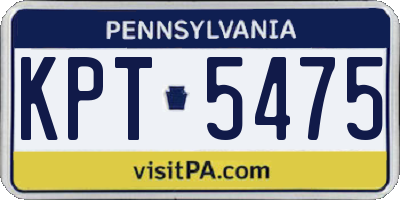 PA license plate KPT5475