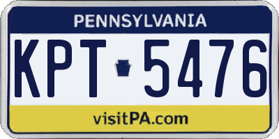 PA license plate KPT5476