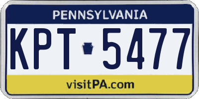 PA license plate KPT5477