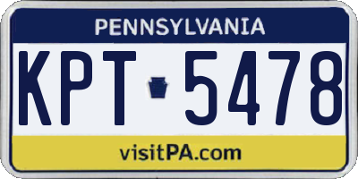 PA license plate KPT5478