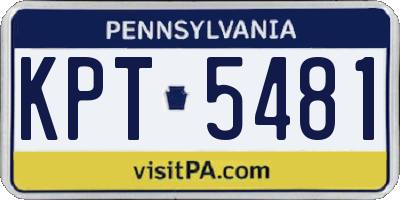 PA license plate KPT5481
