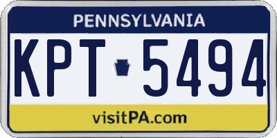 PA license plate KPT5494