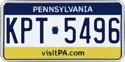 PA license plate KPT5496