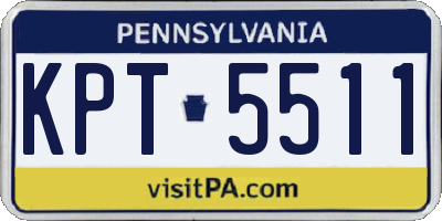 PA license plate KPT5511