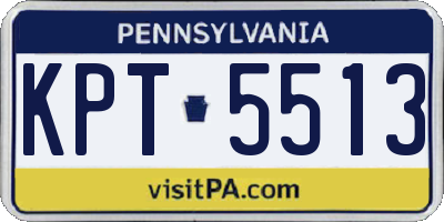 PA license plate KPT5513