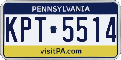 PA license plate KPT5514