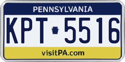 PA license plate KPT5516