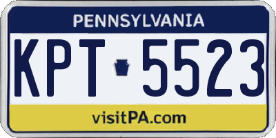 PA license plate KPT5523