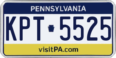 PA license plate KPT5525