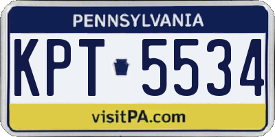 PA license plate KPT5534