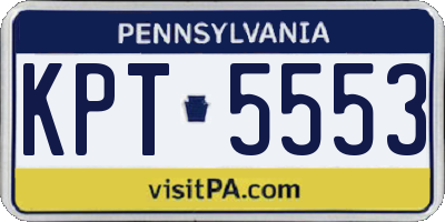 PA license plate KPT5553