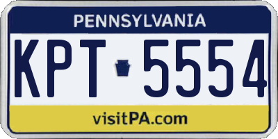 PA license plate KPT5554