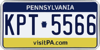 PA license plate KPT5566