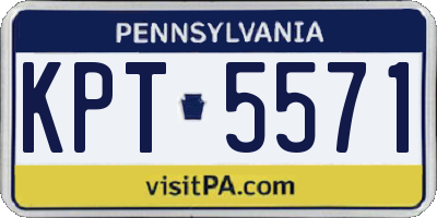 PA license plate KPT5571