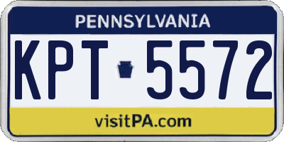 PA license plate KPT5572