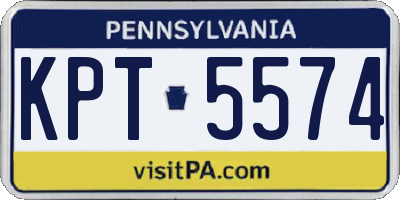 PA license plate KPT5574